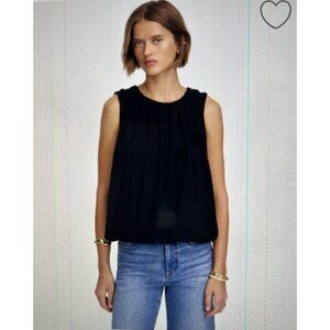 Madewell Sleeveless Crewneck Bubble Top Black Size L NU852